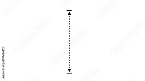 White vertical line measuring height animation, alpha channel 4k Animation video on white Background