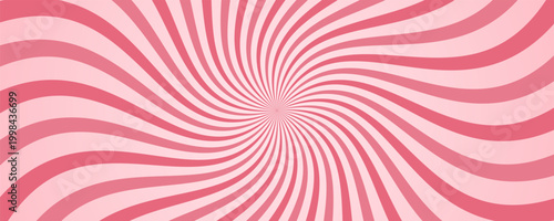 Curved lines in candy ice cream color. Colorful spinning stripes. Circle style concept for flyer, card, or brochure cover. Vector illustration.