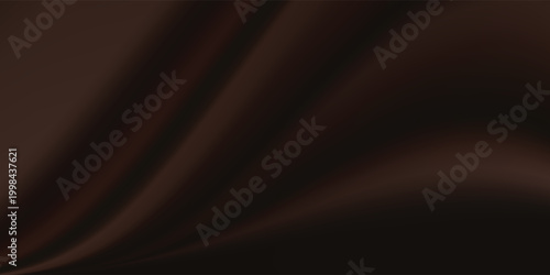 Black dark brown orange gold abstract luxury background. Silk satin fabric. Gradient ombre color. Curtain drapery fold line. Chocolate shade. Shiny glow glitter light. Design. Wide banner. Panoramic.