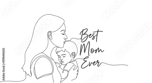 baby drawing design mother parenting care lineart minimalist family