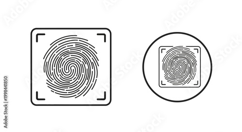 Fingerprint Scan Icons Representing Identity Verification Security Digital Biometric Technology And Personal Identification Concepts In A Clean