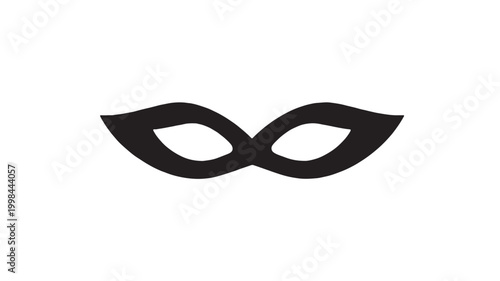 Masks icon with two pointed eye shapes in bold black vector style for premium masquerade branding designs featuring mask, theater mask, costume with