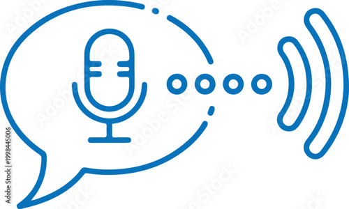Voice command recognition icon with sound waves voice assistant voice control recognition microphone technology communication interface illustration abstract electronic surveillance