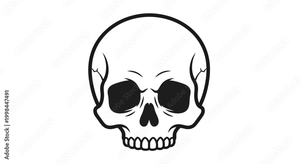 Obraz premium Skull Icon Graphic Illustration Minimalist Design with Copy Space