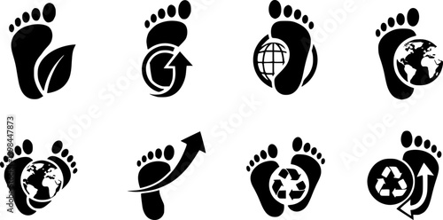 Carbon footprint icons or logo design isolated sign symbol vector illustration - high quality line style vector

