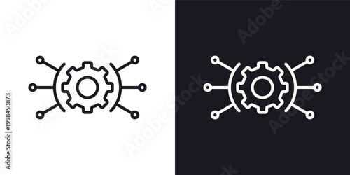 Useful functions icons set in black and white stroke lines