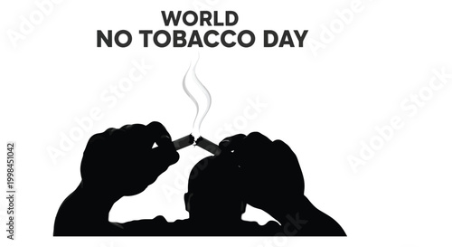 Person's silhouette breaking a cigarette, symbolizing freedom from addiction on World No Tobacco Day.