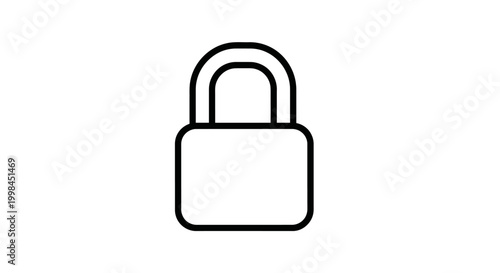 Simple Padlock Icon, Security Symbol, Vector Illustration