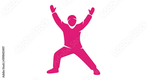 Vibrant purple silhouette of a dog jumping with heart-shaped collar