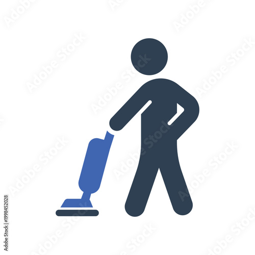 Person Vacuuming Floor Icon