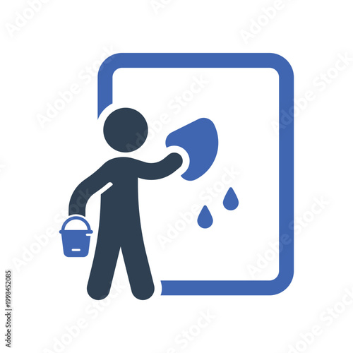 Man wiping window icon
