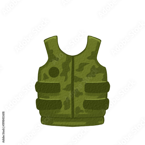 Canvastavla Green camouflage bulletproof vest for protection in outdoor activities, security work, military operations, hunting, and tactical training scenarios