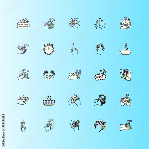 Hand Washing or Hygiene Icons
