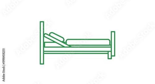 Hospital Bed Icon - Medical Healthcare Illustration
