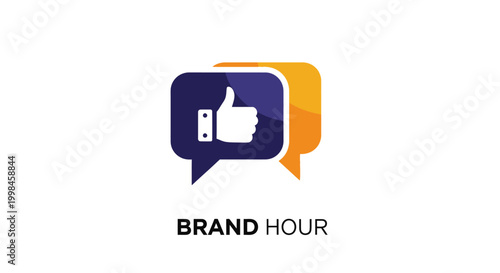 Thumbs Up Icon in Speech Bubbles for Social Media