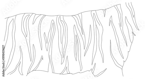 Tiger Stripes Line Art, Wild Animal Pattern, Minimalist Sketch