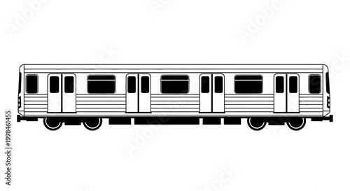 Subway train illustration isolated vector depiction of underground transport