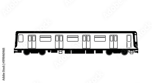 Subway train silhouette graphic illustration for public transportation concepts