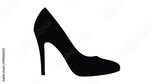 Elegant black high heel shoe a striking visual silhouette