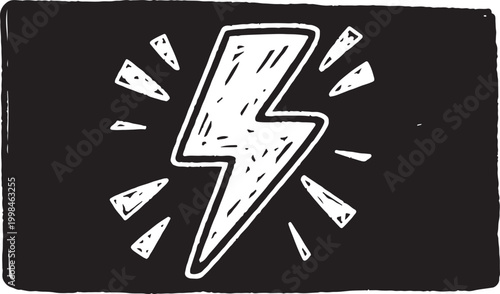 A set of five black and white lightning bolt icons in different styles and designs on a white background