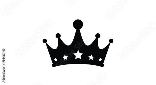 Black crown illustration with stars a striking silhouette