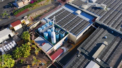 Aerial View of Seawater Desalination Plant in Tenerife; Canary Islands Reverse Osmosis Water Supply Infrastructure; Climate Change Adaptation and Drought Resilience Technology