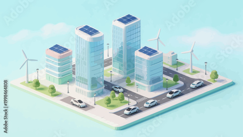 Futuristic ecofriendly cityscape