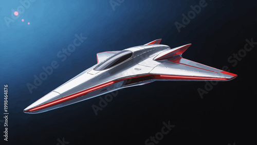 Futuristic spacecraft in space