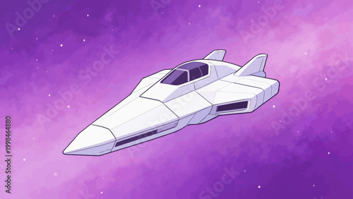 Futuristic spaceship in space