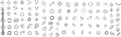 Sparkles and star icons provide a clean aesthetic for highlighting premium quality or magical touches in branding materials.
