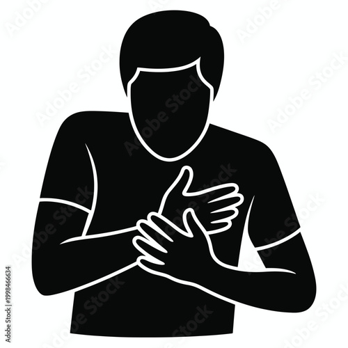 Choking glyph icon with airway blockage symbol suitable for health warning signage emergency response guides and medical education graphics