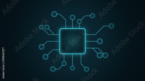 Digital Microchip Circuit Board Technology Abstract Background.