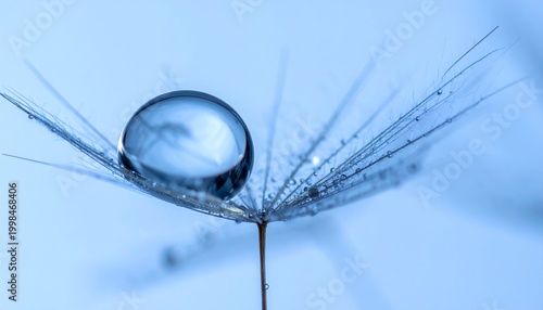 Water Droplet on Dandelion Seed – Nature Visual for Editorial, Lifestyle, or Wellness Branding Themes