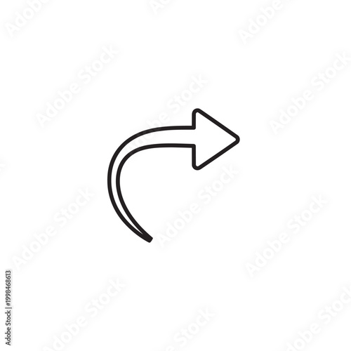 Curved Arrow Pointing Right - Direction and Navigation.