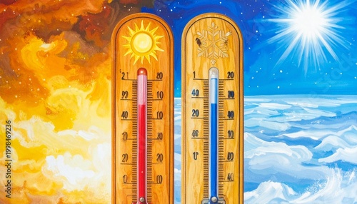 Thermometer with Hot and Cold Contrast – Climate Visual for Editorial, Lifestyle, or Branding Themes