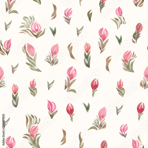 seamless background with tulips