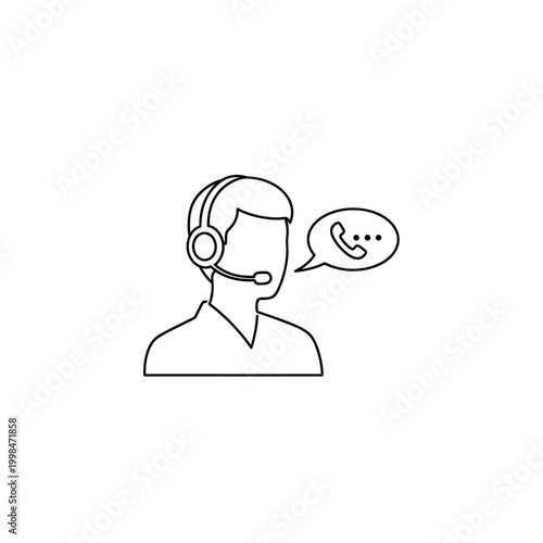 Customer service representative with headset icon.