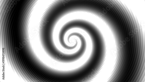 Hypnotic spiral in black and white high-quality