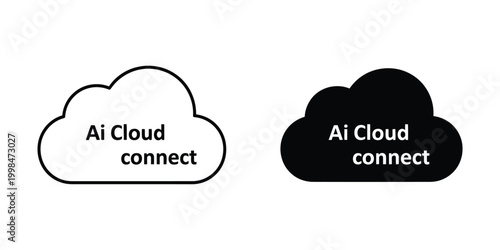 Ai cloud connect represented by contrasting cloud icons