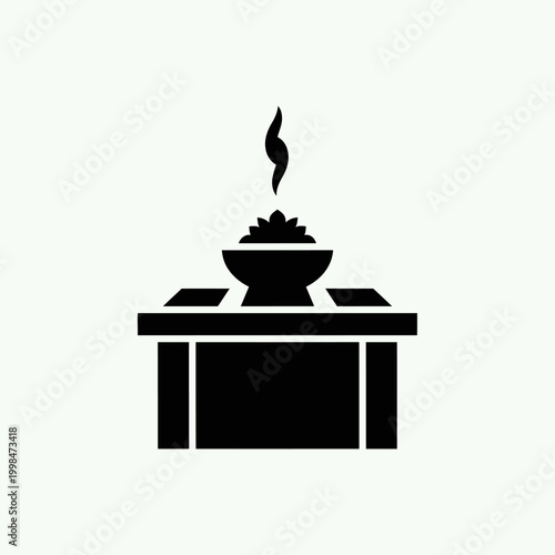 Offering on Altar - Religious Ritual Symbol.