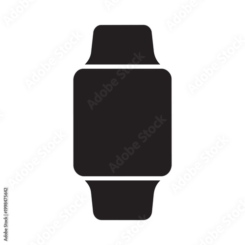 Smart Watch Wearable Device Black Icon Vector Silhouette