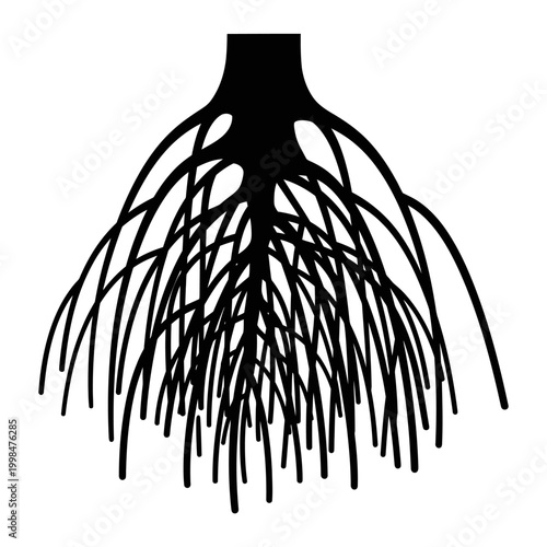 Intricate root system illustration showcasing the hidden world beneath the surface.