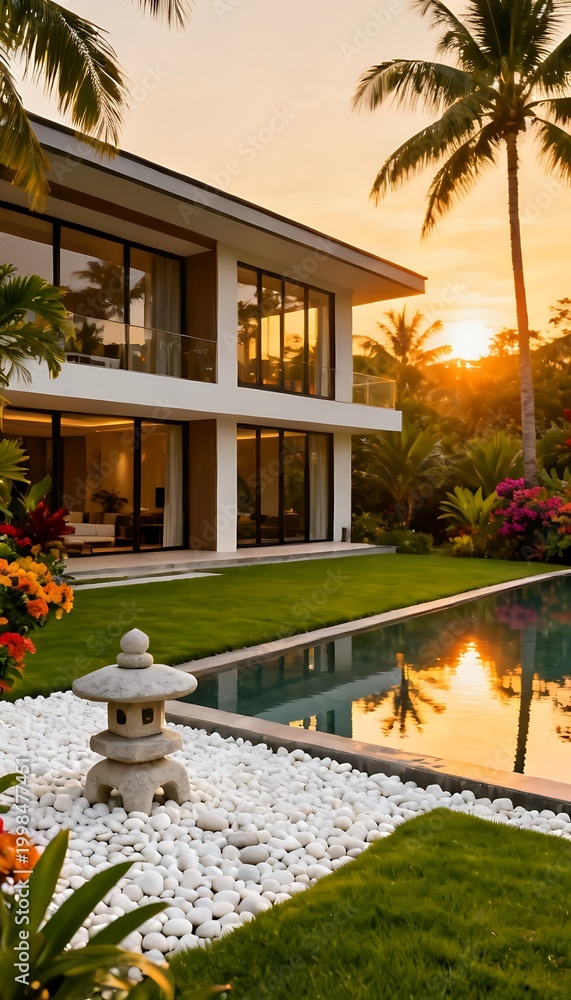 Fototapeta premium tropical resort house 
