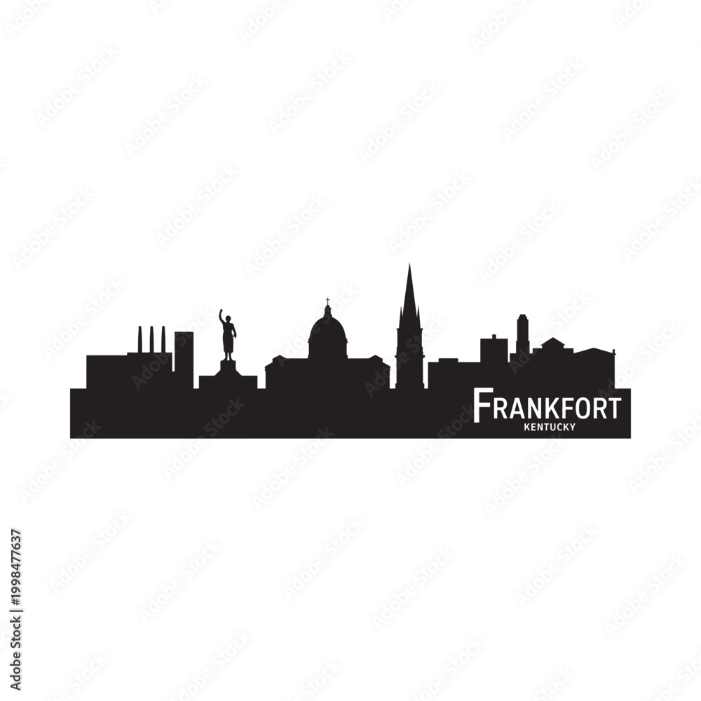 Obraz premium frankfort kentucky skyline silhouette on white background