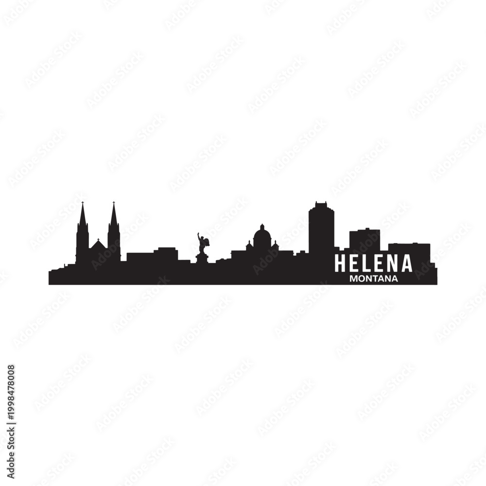 Obraz premium helena montana skyline silhouette on white background