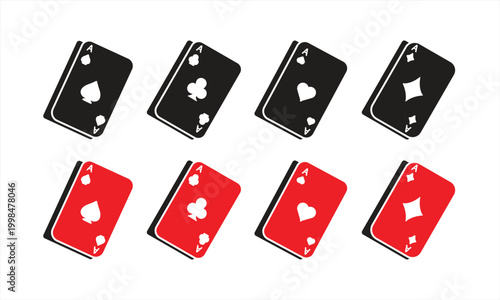 Canvas Print Playing card icons featuring hearts, spades, diamonds, and clubs