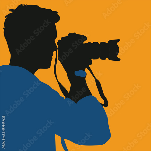 Silhouette photographer capturing moment against golden sunset