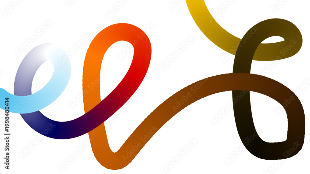 Obraz premium colorful abstract ribbons intertwined in a smooth gradient