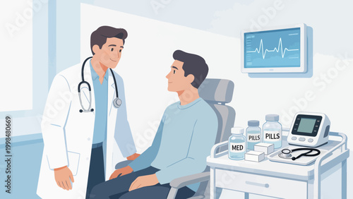 Doctor consulting patient in clinic
