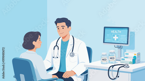 Doctor consulting patient in clinic